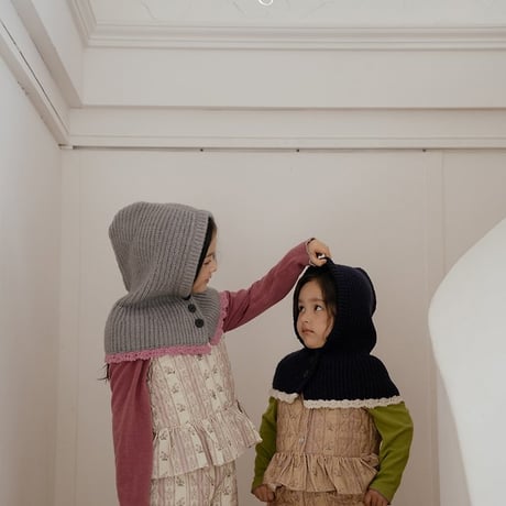 [予約] Colorblock Cape Balaclava/ OREN by Hibyebebe
