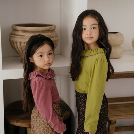 [予約] Blooming Ruffle Picot T-Shirt/ OREN by Hibyebebe