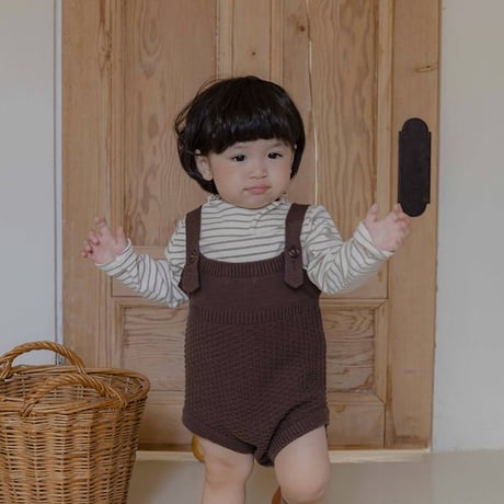 [予約]Bruno Knit Set (Cardigan + Overalls)/ OREN by Hibyebebe