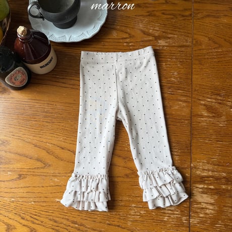 [予約] Polka-dot Leggings / marron