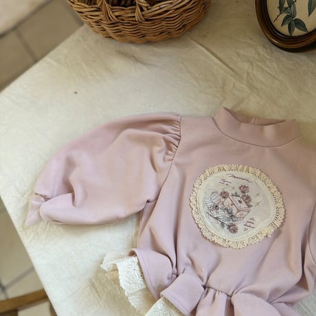 [予約] Rose Frill T-shirt/ marron