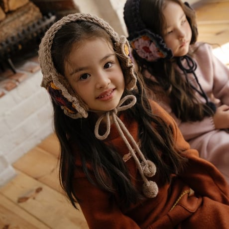 [予約] Tizy Flower Knit Headband/ OREN by Hibyebebe