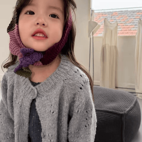 [予約] Flora punching knit cardigan/ aiai