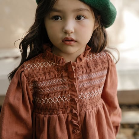 [予約] Merci Smocked Blouse/ OREN by Hibyebebe
