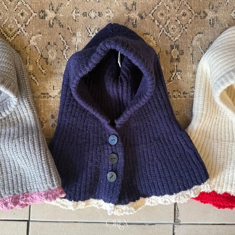 [予約] Colorblock Cape Balaclava/ OREN by Hibyebebe