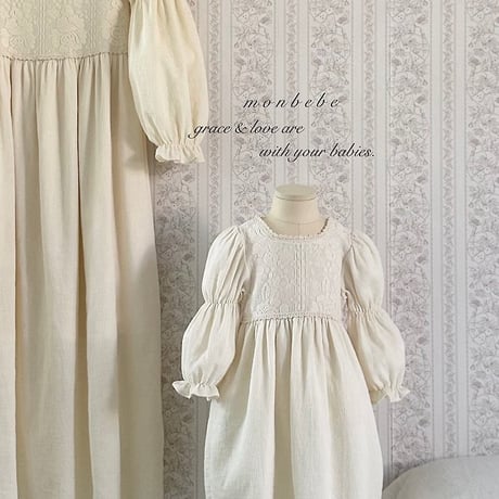 [予約] Rose Lace Dress(Kids)/ Monbebe