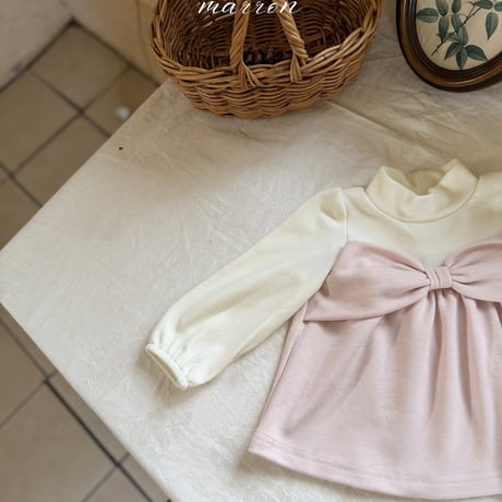 [予約] Ribbon T-shirt/ marron