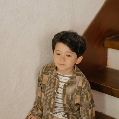 [予約] Oliver Patchwork Shirt/ OREN by Hibyebebe