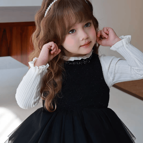[予約] Onyx Tiered Tulle Dress