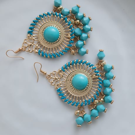 [予約] Turquoise Oasis Chandelier Earrings