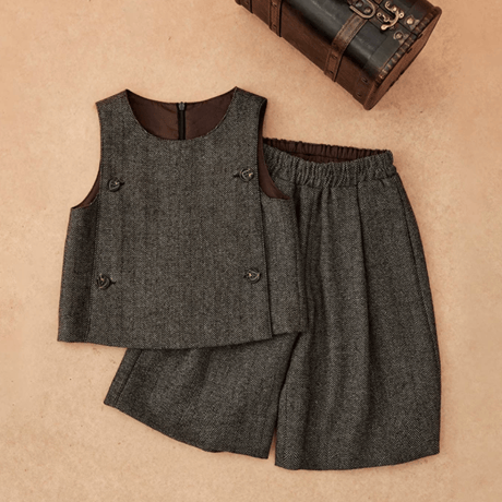 [予約] London Herringbone Vest & Culotte Set