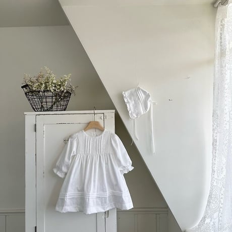 [予約] Satin Pintuck Dress (Kids)/ Monbebe