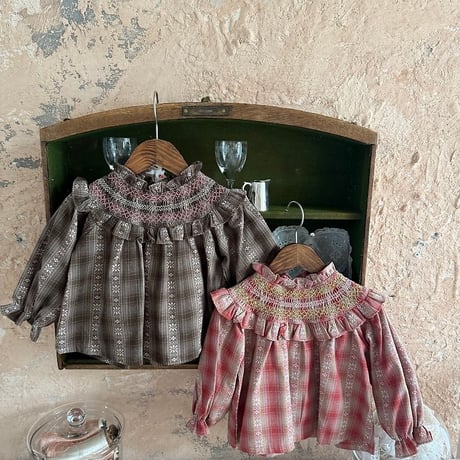 [予約] Mathilde Smocked Blouse/ OREN by Hibyebebe