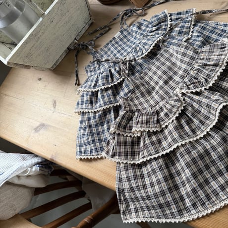 [予約] Checked Tiered Dress/ marron