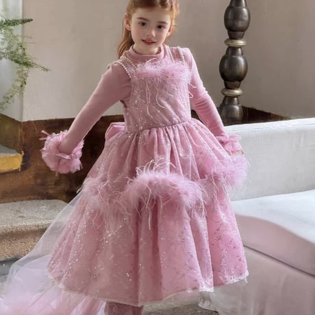 [予約] Pink Blush Feather Dress + T-shirt