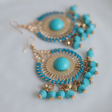 [予約] Turquoise Oasis Chandelier Earrings