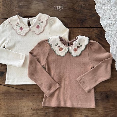 [予約] Cecil Eyelet T-Shirt/ OREN by Hibyebebe