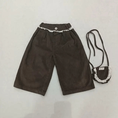 [予約] Chocolate Corduroy Wide Pants (Bag Set)/ aiai