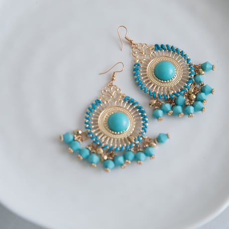 [予約] Turquoise Oasis Chandelier Earrings