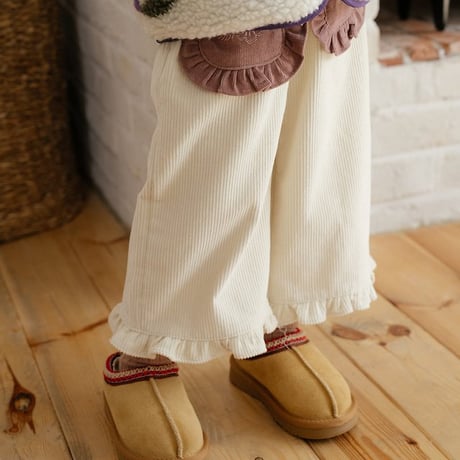 [予約] Naomi Ruffle Corduroy Pants/ OREN by Hibyebebe