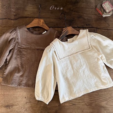 [予約] Manon Sailor Blouse/ OREN by Hibyebebe