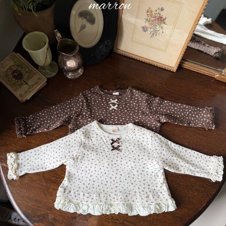 [予約] Frill T-shirt/ marron
