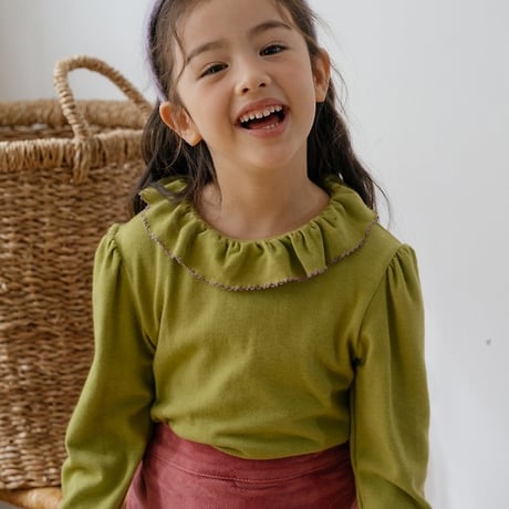 [予約] Blooming Ruffle Picot T-Shirt/ OREN by Hibyebebe