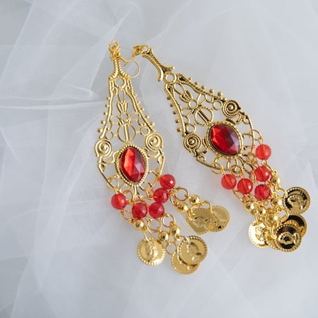 [予約]Crimson Bazaar Coin Earrings