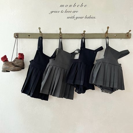 [予約] Louis Pleated Suspender Skirt/ Monbebe
