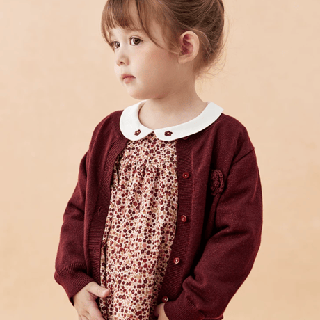 [予約] Vintage Berry Floral Dress