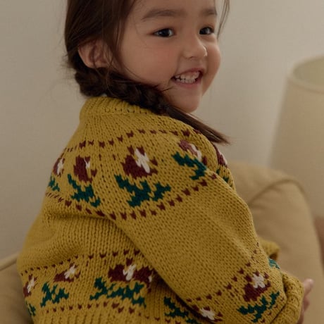 [予約] Belloti Flower Knit Cardigan (Two-Way Wear)/ OREN by Hibyebebe