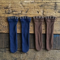 [予約] Checkered socks/ marron