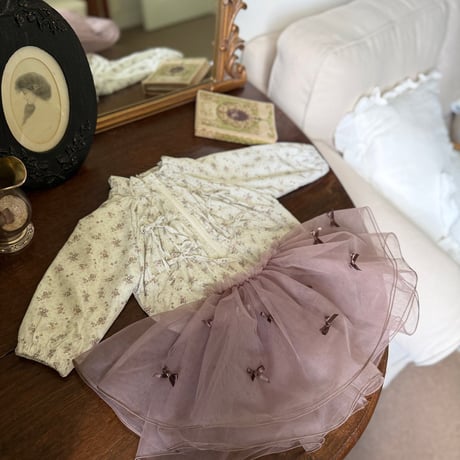 [予約] Ribbon skirt/ marron