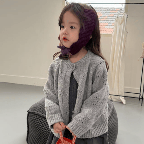 [予約] Flora punching knit cardigan/ aiai