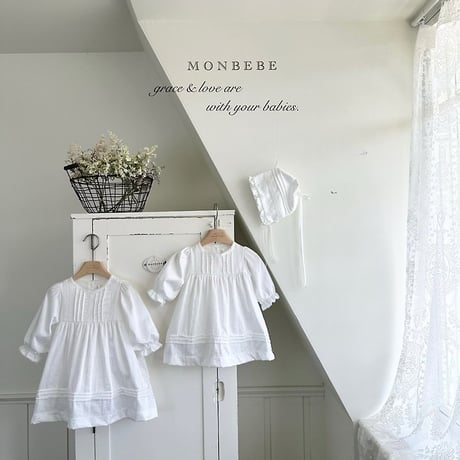 [予約] Satin Pintuck Bonnet/ Monbebe