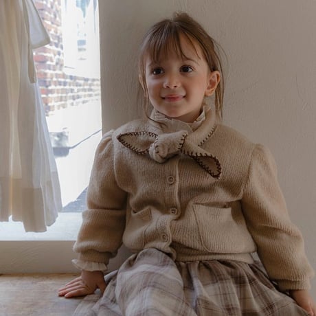 [予約]Manon knitted ribbon cardigan/ OREN by Hibyebebe