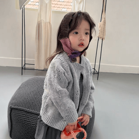[予約] Flora punching knit cardigan/ aiai
