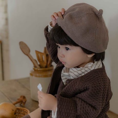 [予約] Blanc knit beret/ OREN by Hibyebebe