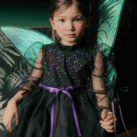 [予約] Little Angel Dress& Headband set (Black)/ Mini Recipe