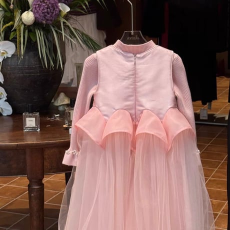 [予約] Shimmer Petal Peplum Dress + T-shirt