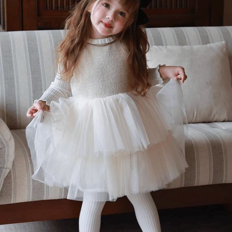 [予約] Alabaster Tiered Tulle Dress