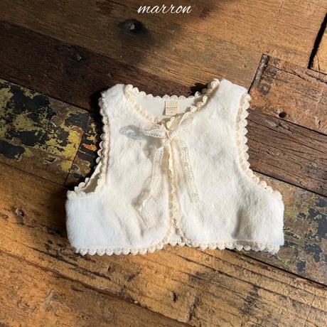 [予約] Lace-fur vest/ marron