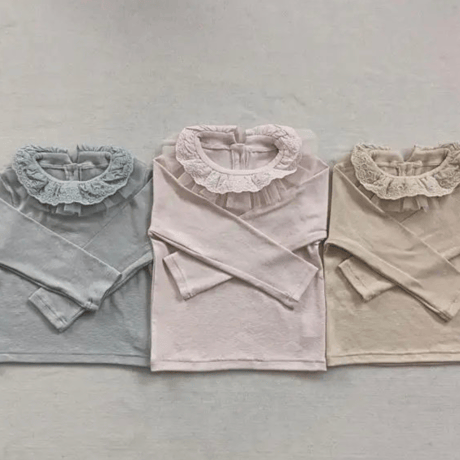[予約] lace frill neck T/ aiai