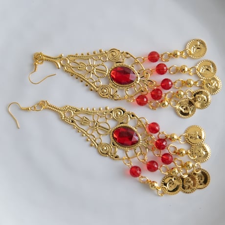 [予約]Crimson Bazaar Coin Earrings
