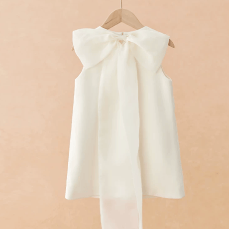 [予約] Ivory Grace Bow Dress