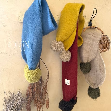 [予約] Merci Pom-Pom muffler/ OREN by Hibyebebe