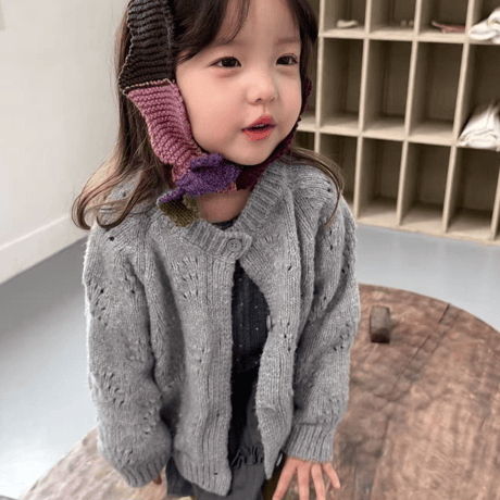 [予約] Flora punching knit cardigan/ aiai