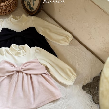 [予約] Ribbon T-shirt/ marron
