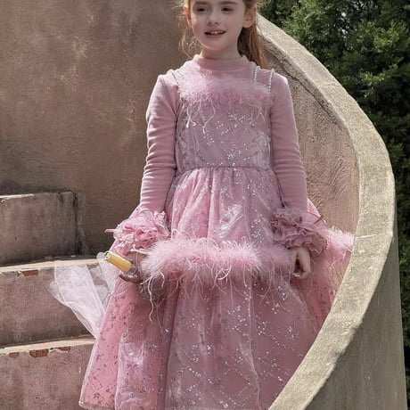 [予約] Pink Blush Feather Dress + T-shirt