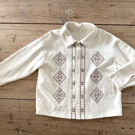 [予約] Edwin Embroidered Shirt/ OREN by Hibyebebe